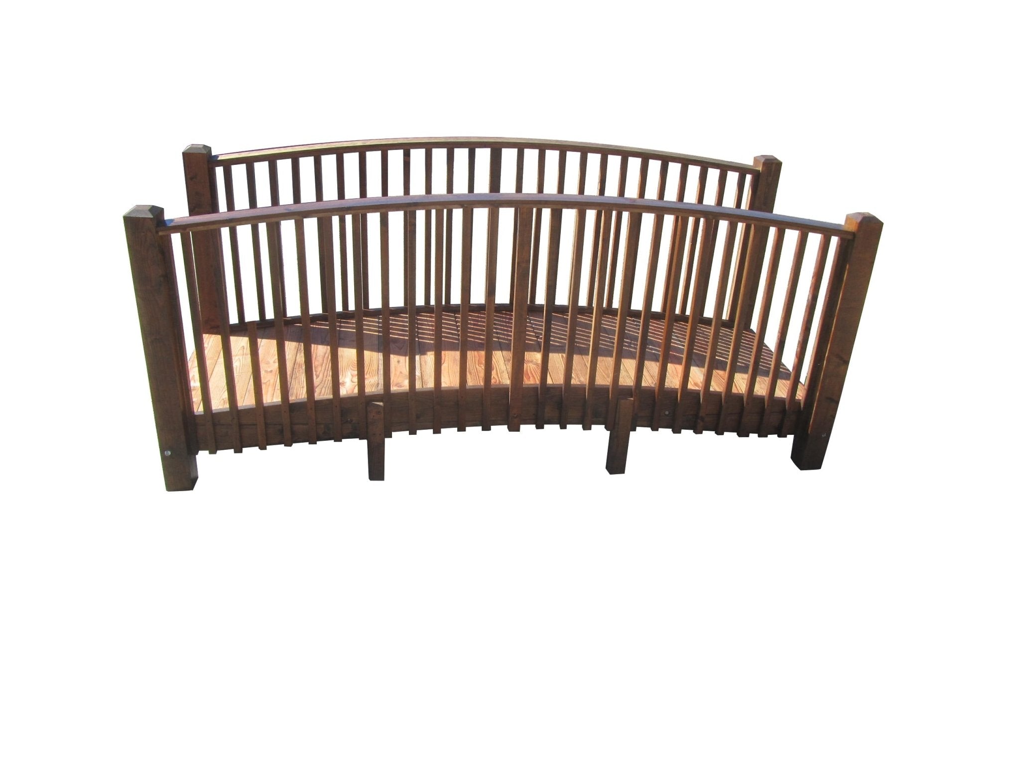 Wooden Garden Bridge with High Rails 12 ft.