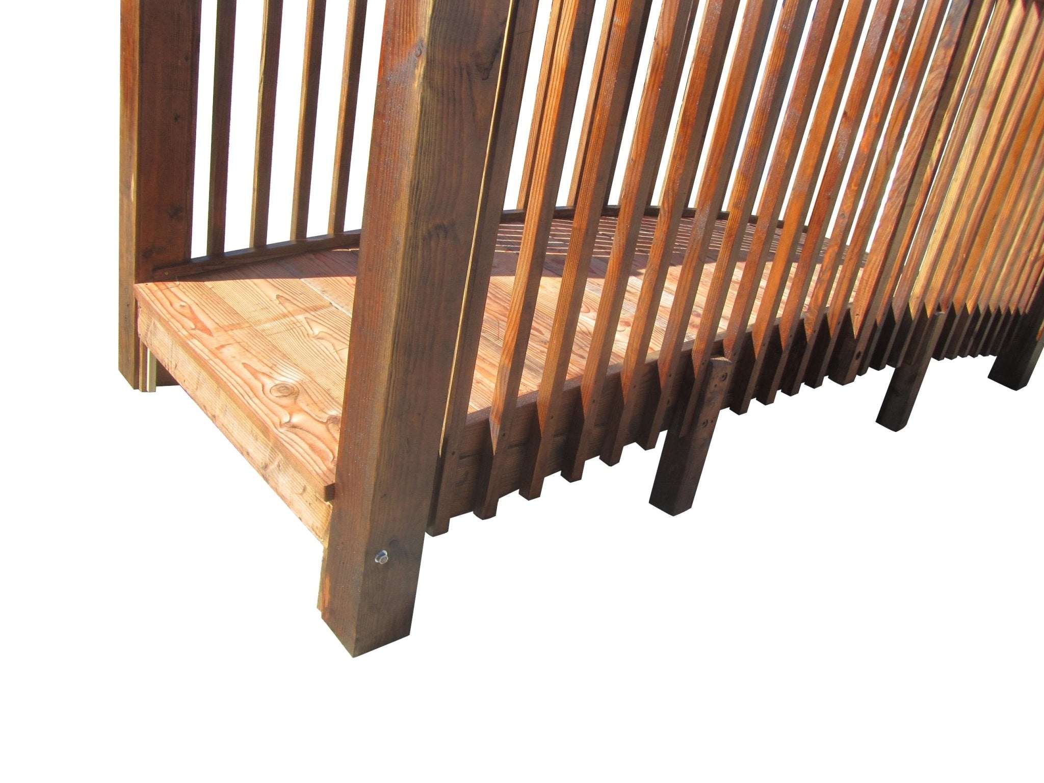 Wooden Garden Bridge with High Rails 12 ft.