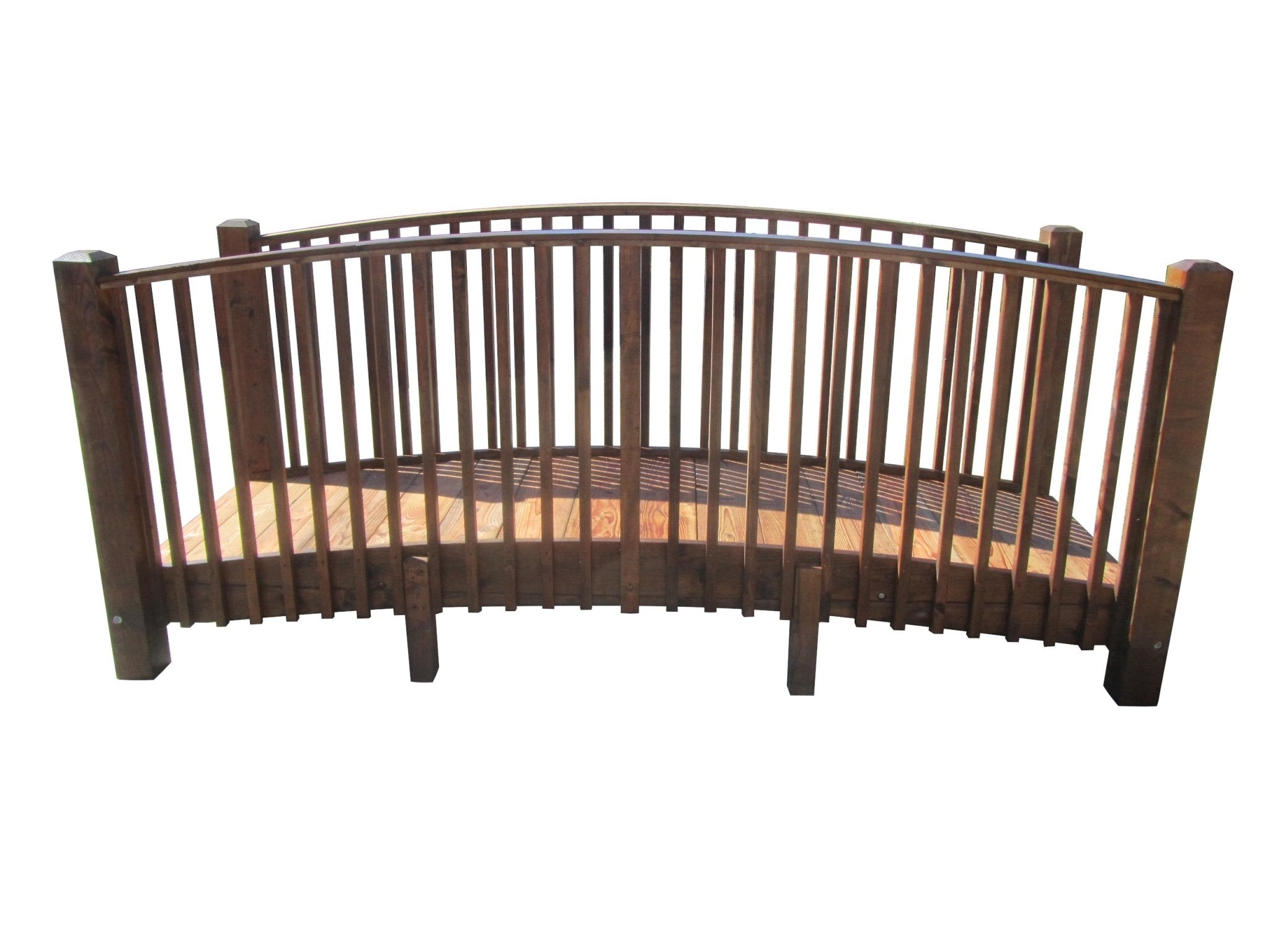 Wooden Garden Bridge with High Rails 12 ft.