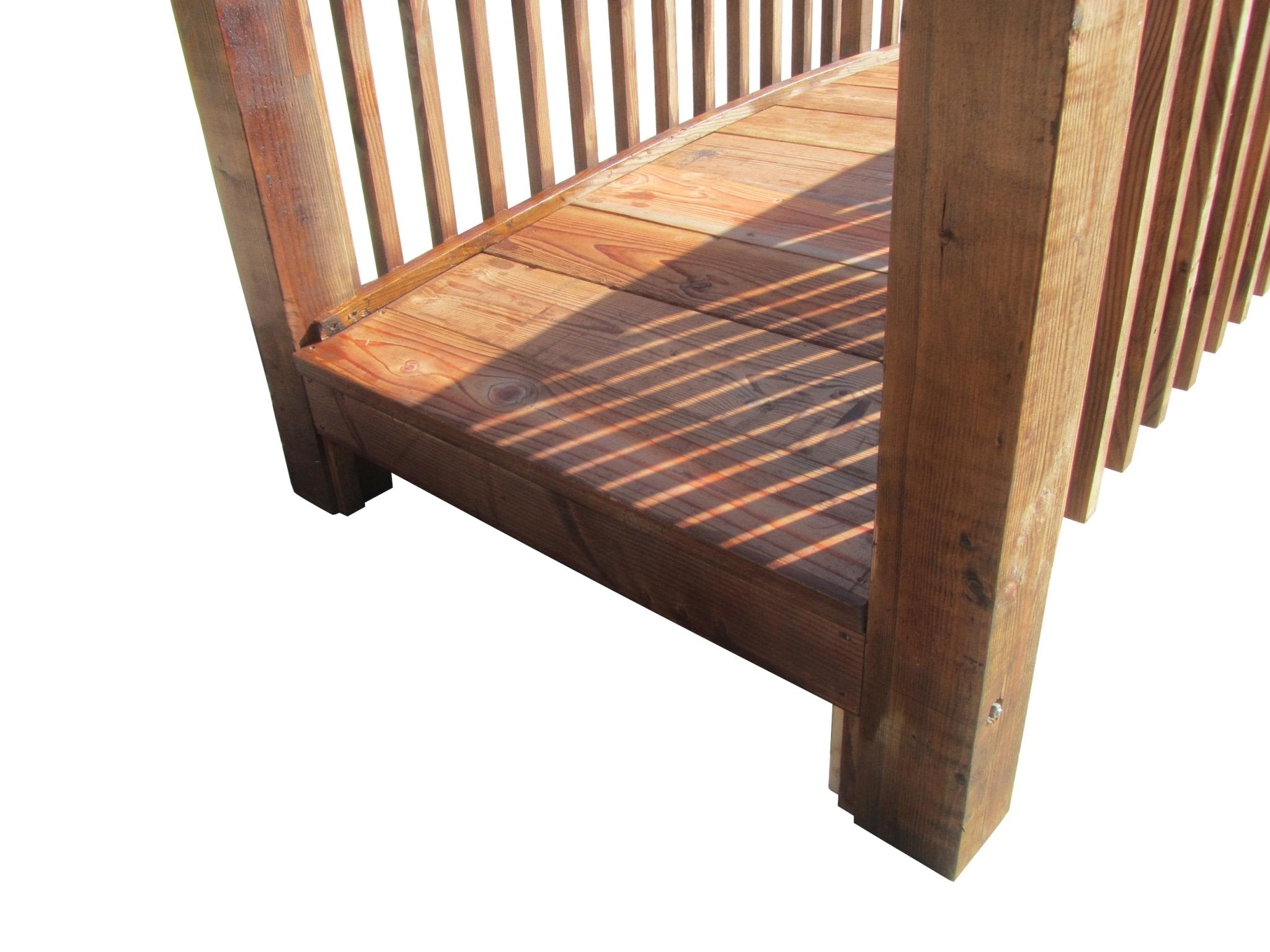 Wooden Garden Bridge with High Rails 12 ft.