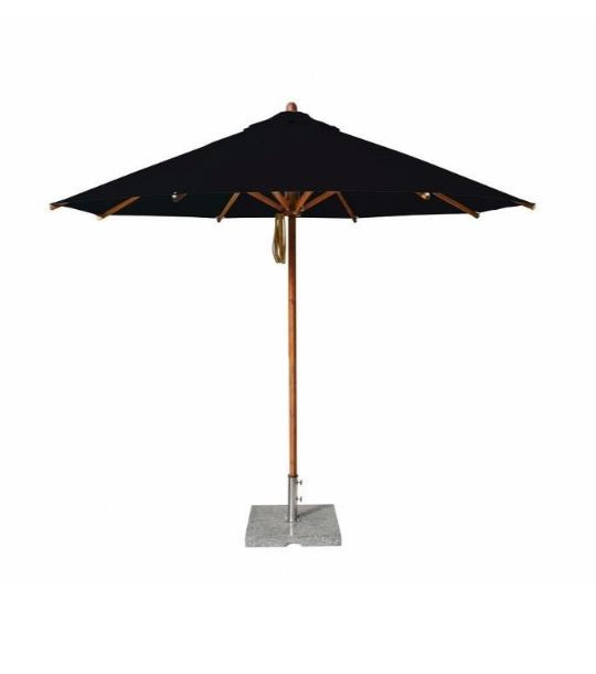 Bambrella Levante 13' Round Wooden Outdoor Umbrella with Pulley Lift – 2.25" Pole, 8 Ribs, 4.0m R-L