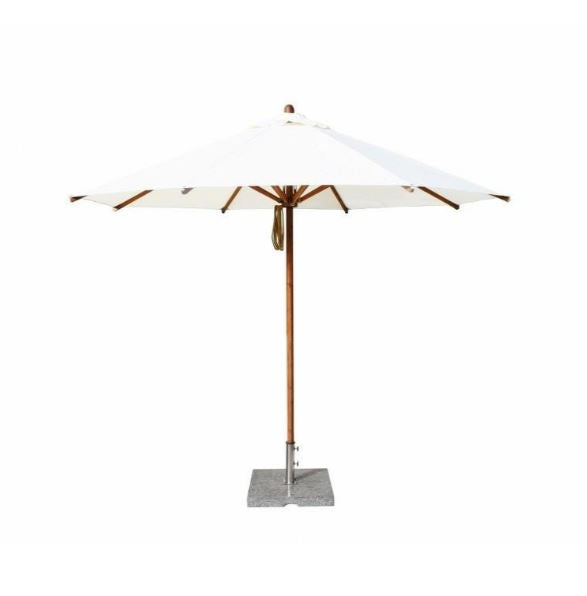 Bambrella Levante 13' Round Wooden Outdoor Umbrella with Pulley Lift – 2.25" Pole, 8 Ribs, 4.0m R-L