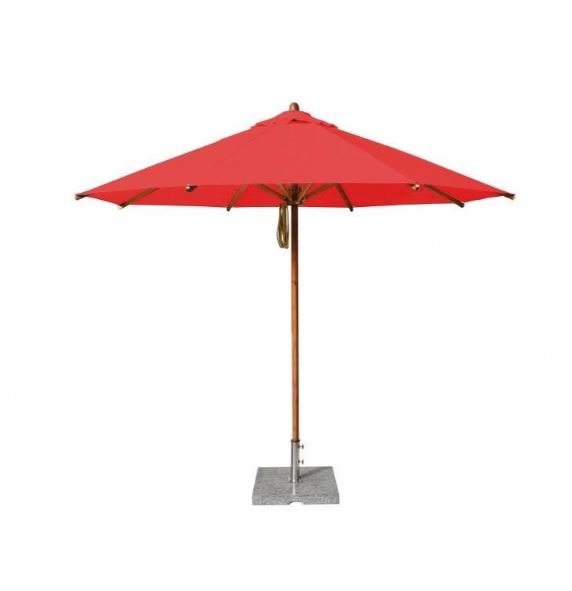 Bambrella Levante 13' Round Wooden Outdoor Umbrella with Pulley Lift – 2.25" Pole, 8 Ribs, 4.0m R-L