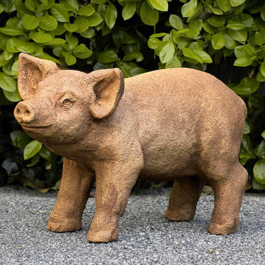 Campania Curly the Pig Concrete Garden Statue