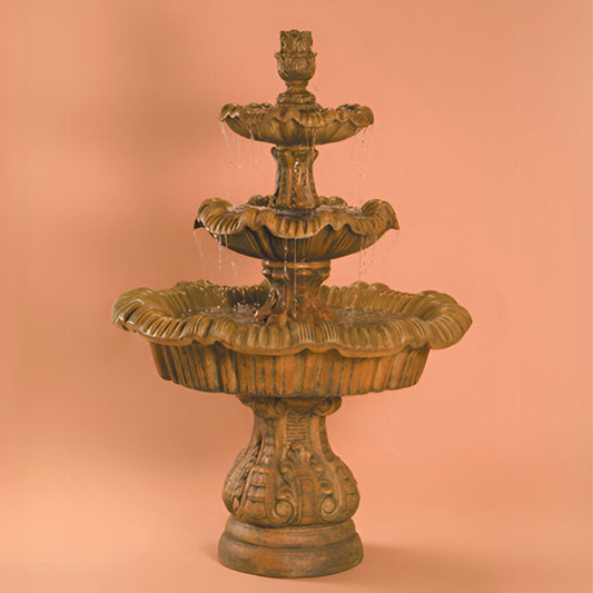 Fiore Italian 3-Tier Concrete Fountain -  #IT3T