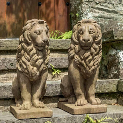 Campania Sentry Lion Concrete Garden Statues - #A-651