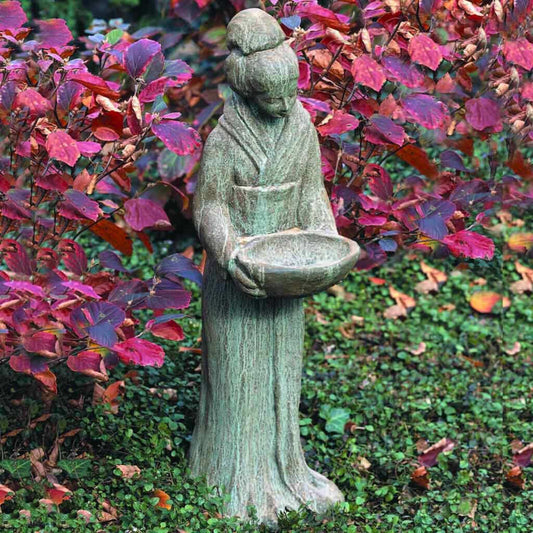 Campania Oriental Maiden w/Bowl Concrete Garden Statue -  #OR31