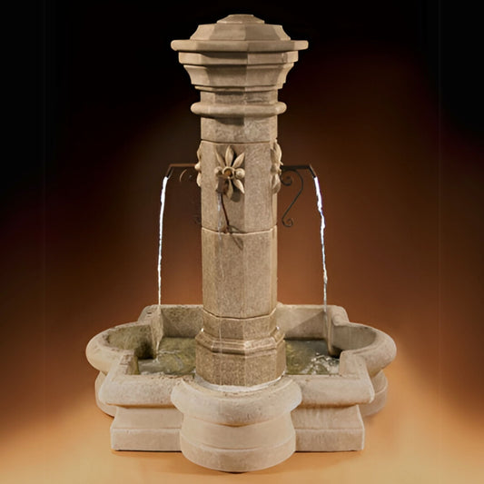 Fiore Straza Concrete Courtyard Fountain - #2159