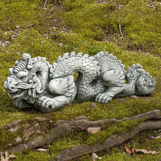 Campania Small Dragon Concrete Garden Statue - #OR08