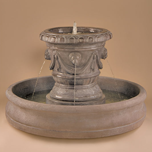 Fiore Classico Lion Concrete Vase Fountain