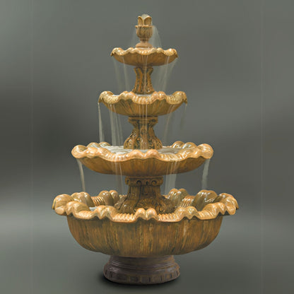 Fiore Italian Low 4-Tier Concrete Fountain - #IT4