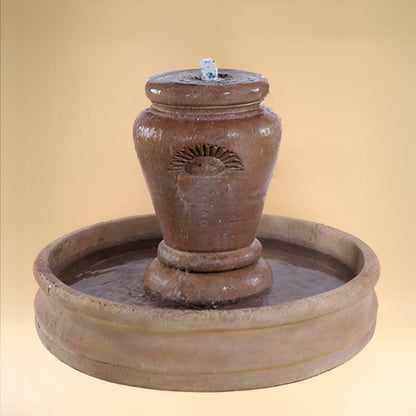 Fiore Jardine Concrete Vase/Pot Fountain w/55" Basin - #668