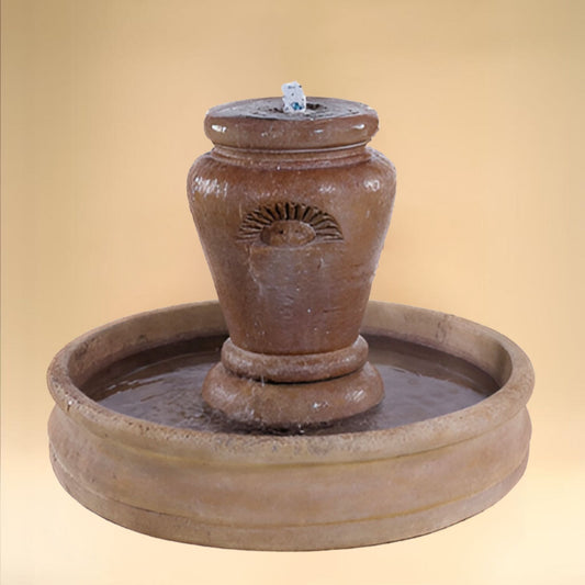Fiore Jardine Concrete Vase/Pot Fountain w/55" Basin - #668