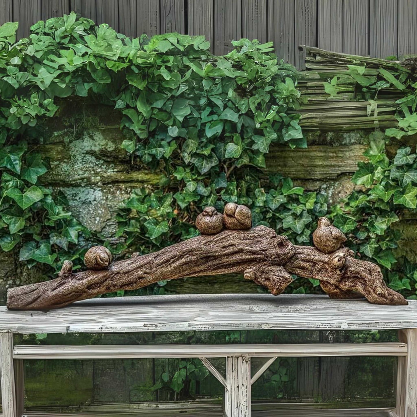 Campania Birds on a Branch Concrete Garden Statue - #A644