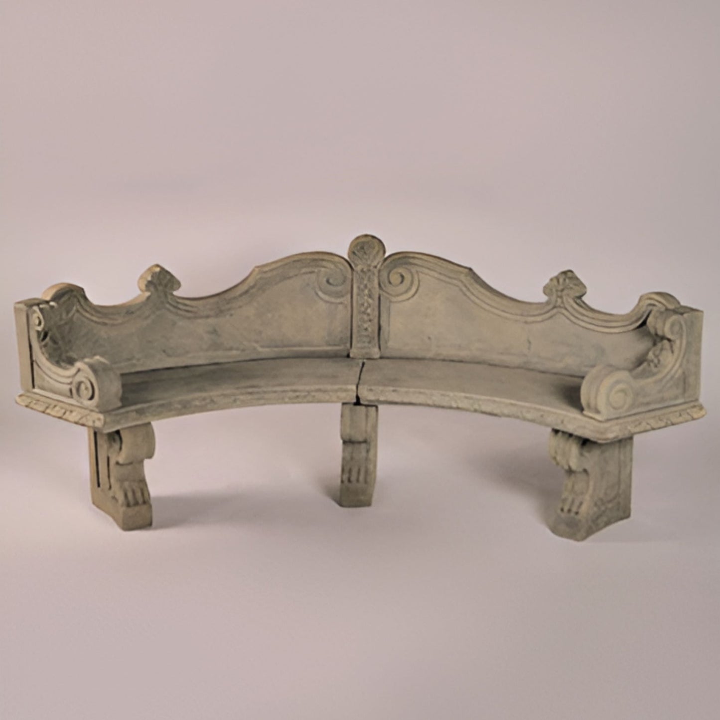 Fiore Venetian Curved Concrete Garden Bench - #613