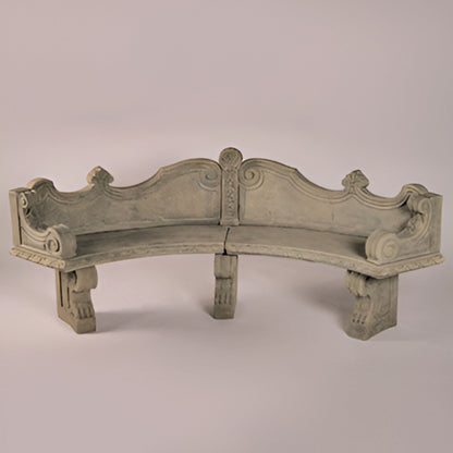 Fiore Venetian Curved Concrete Garden Bench - #613