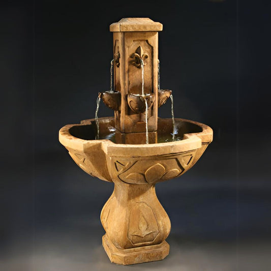 Fiore Fleur de Lis Concrete Fountain