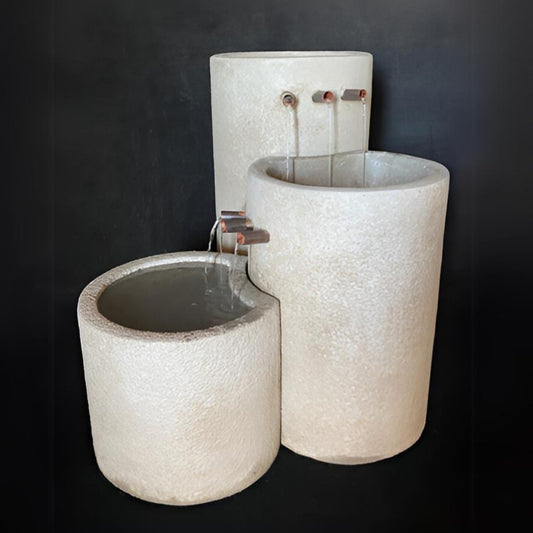 Fiore Stone Cylinder Streams Concrete Cascade Fountain