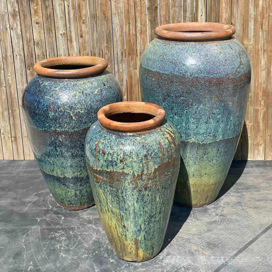 Blue Thumb Triple Tuscany Vase "Blue/Green" Water Fountain
