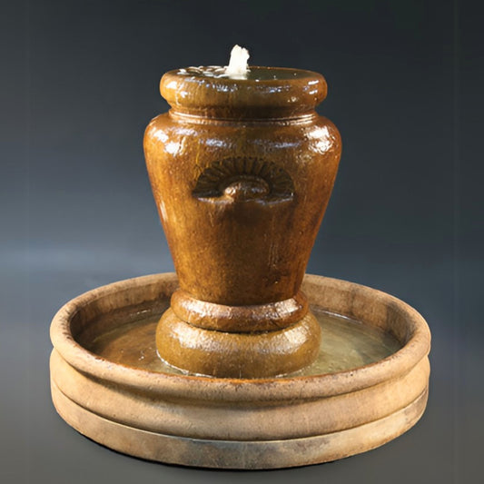 Fiore Jardine Concrete Vase/Pot Fountain w/46" Basin - #668F46