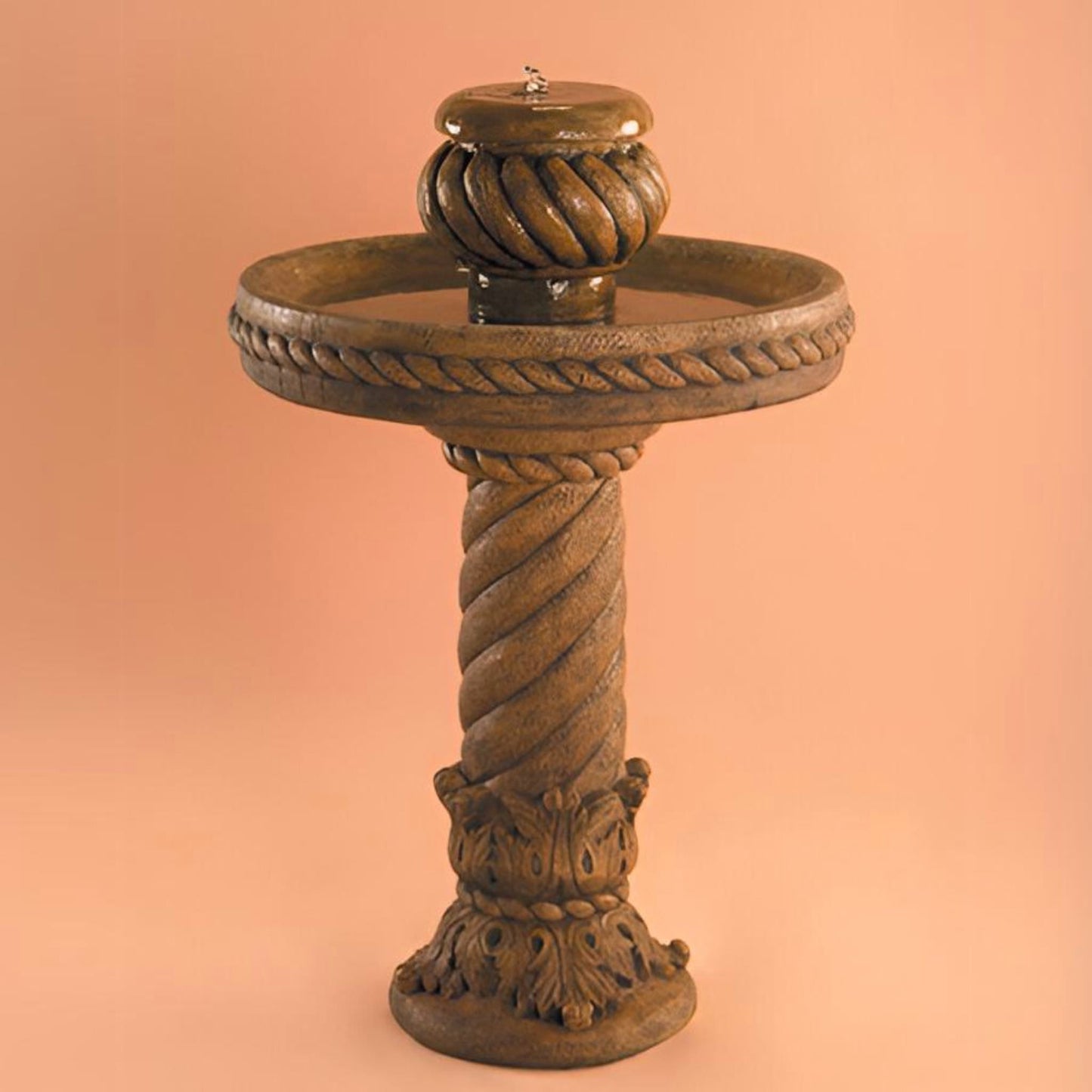 Fiore Ornate Swirl Concrete Bubbler Fountain - #427