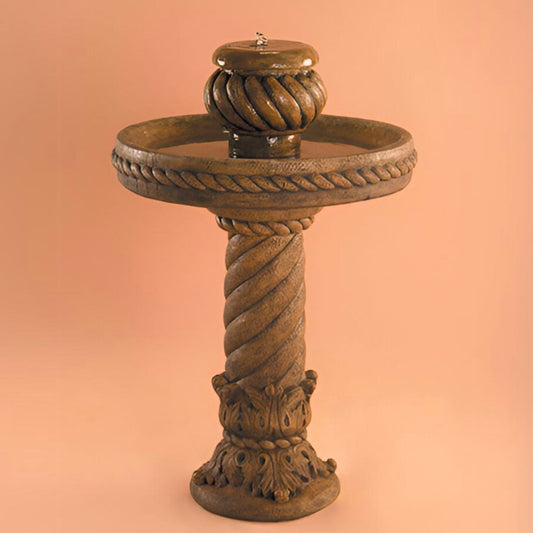 Fiore Ornate Swirl Concrete Bubbler Fountain - #427
