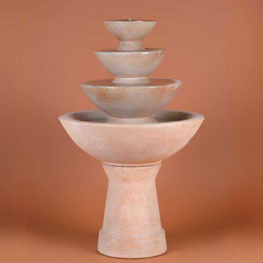 Fiore Stone 4-Tier Concrete Bowl Fountain