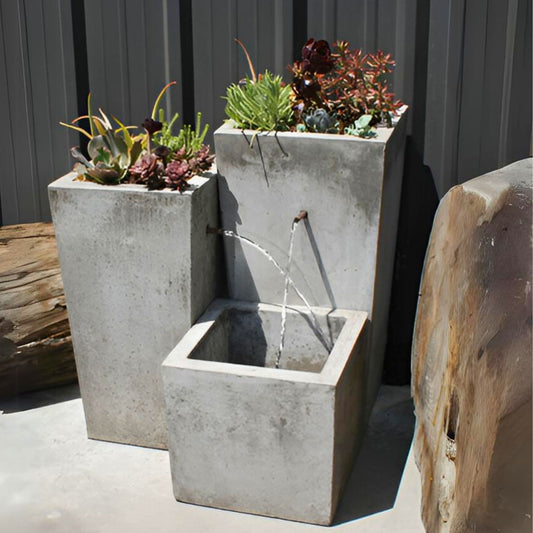 Fiore Moderno Concrete Planter Fountain - #219
