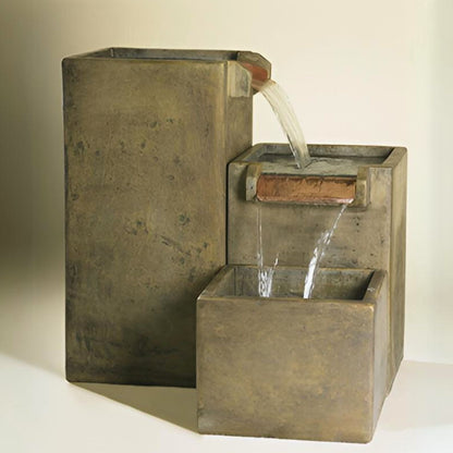 Fiore Square Cascade Concrete Fountain - #AV118