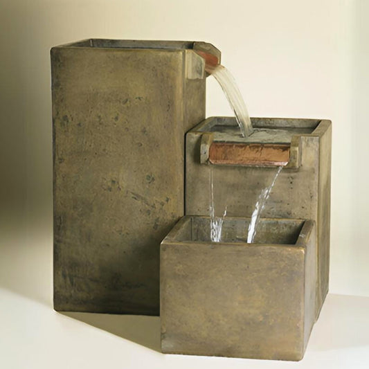 Fiore Square Cascade Concrete Fountain - #AV118