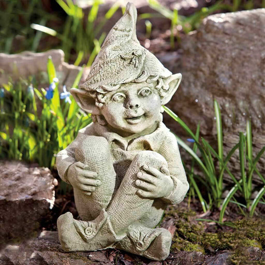 Campania International Aiden The Garden Elf Concrete Statue