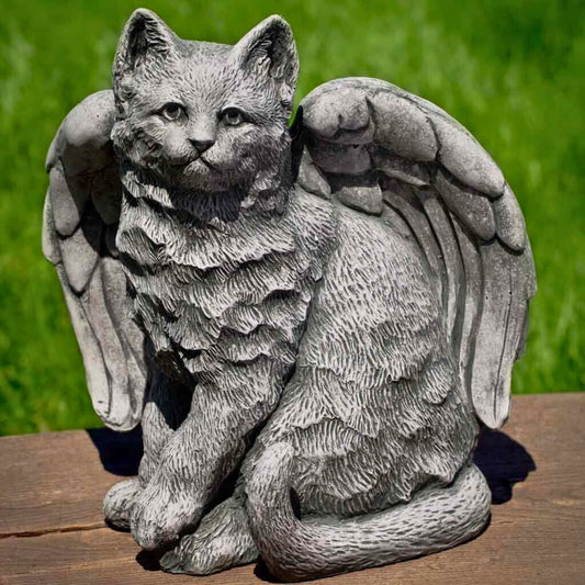 Campania Angel Kitty Concrete Garden Statue