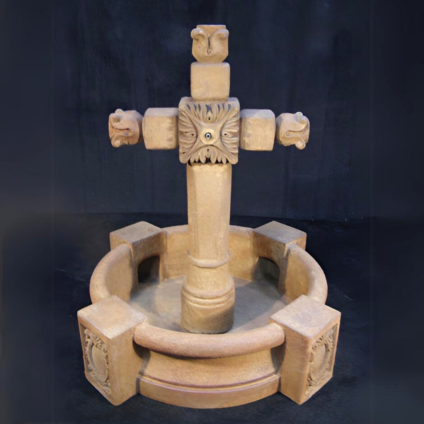 Fiore Stone Ancient Cross Concrete Pond Fountain