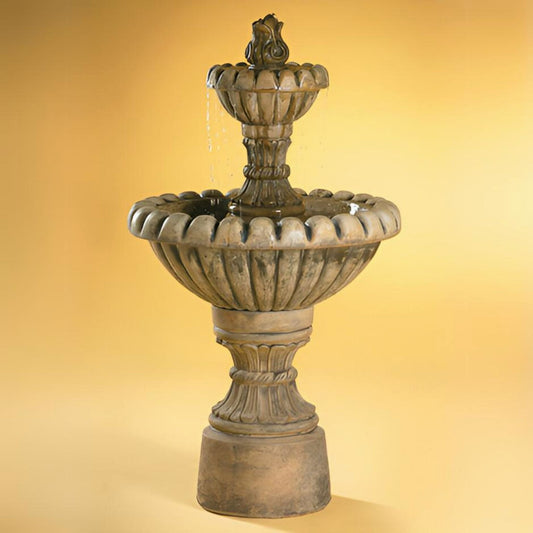 Fiore Marsala 2-Tier Concrete Fountain - #AV113S