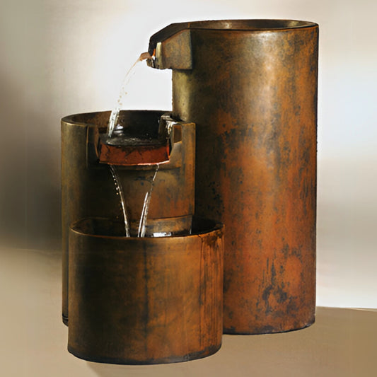 Fiore Round Cascade Concrete Fountain - #AV117