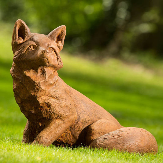 Campania Noble Fox Concrete Garden Statue - #A464