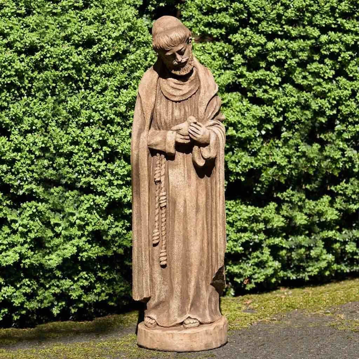 Campania St. Francis w/Baby Bird Concrete Garden Statue - #R101