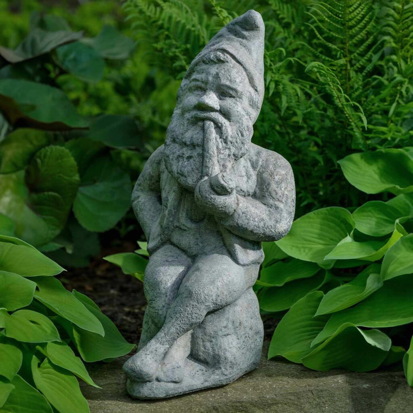 Campania Vintage Garden Gnome Concrete Statue - #S548