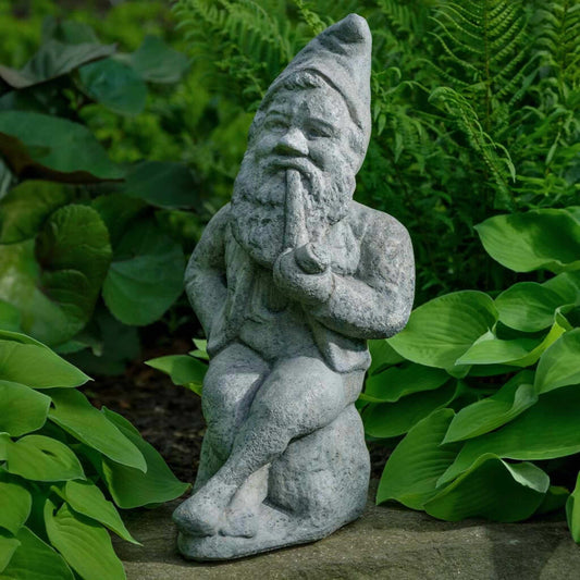 Campania Vintage Garden Gnome Concrete Statue - #S548