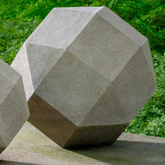 Campania Polyhedron 12.5" Concrete Garden Statue - #S544