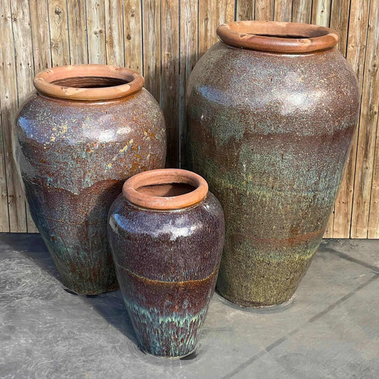 Blue Thumb Triple Tuscany Vase "Red/Multi" Water Fountain