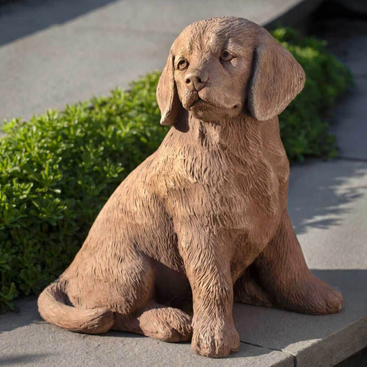 Campania Golden Retriever Puppy Concrete Garden Statue