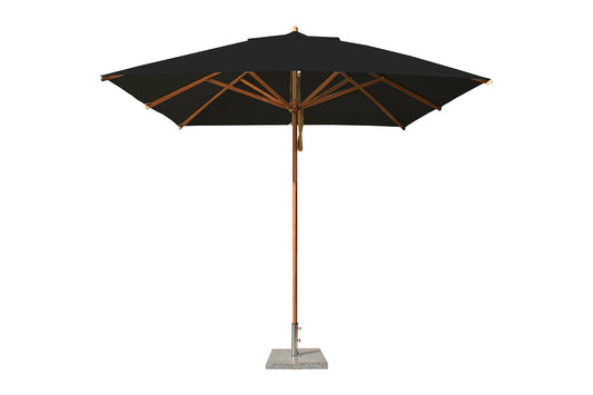Bambrella Levante 8.5' Square Outdoor Umbrella w/ Pulley Lift–No Tilt