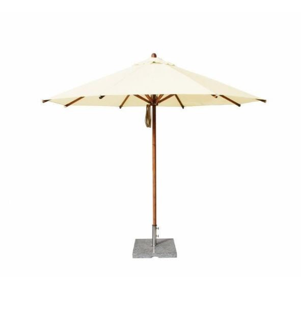 Bambrella Levante 13' Round Wooden Outdoor Umbrella with Pulley Lift – 2.25" Pole, 8 Ribs, 4.0m R-L