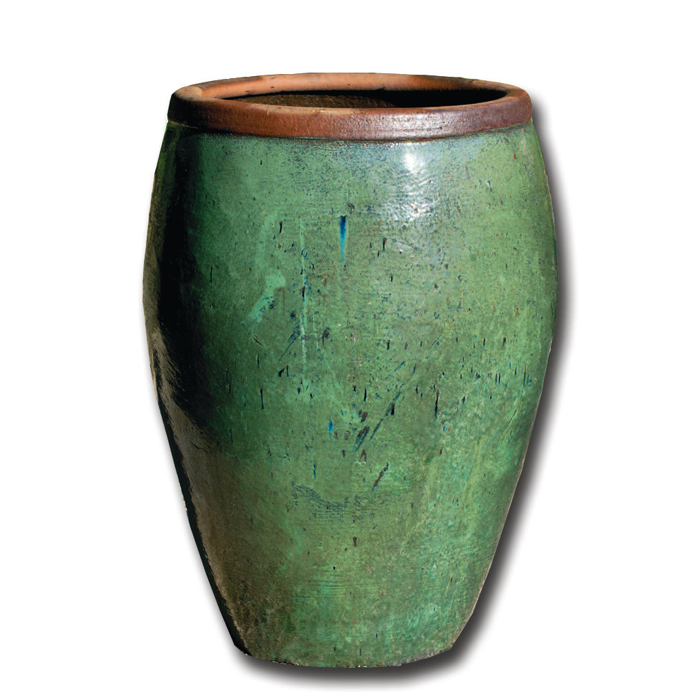 Campania Kuro Jar in Rustic Green | Glazed Terra Cotta Planter