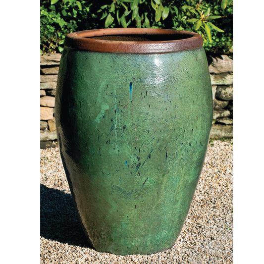 Campania Kuro Jar in Rustic Green | Glazed Terra Cotta Planter