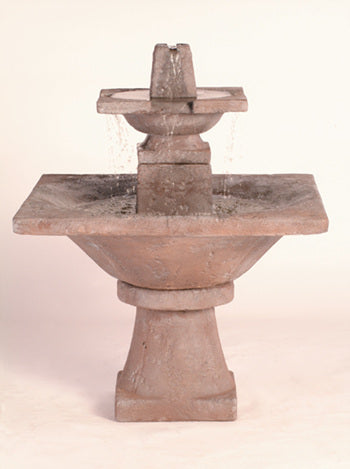 Fiore Stone 2-Tier Quadrate Fountain in Cast Stone - 2066-FT2