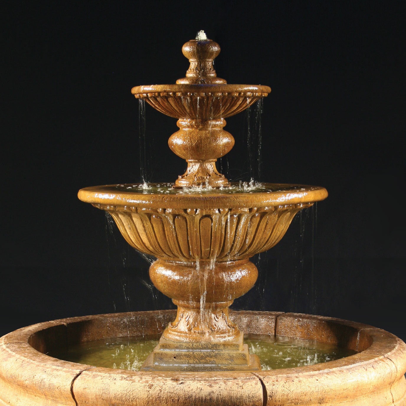 Fiore Stone Formal Garden Fountain with Pond #2072-FP
