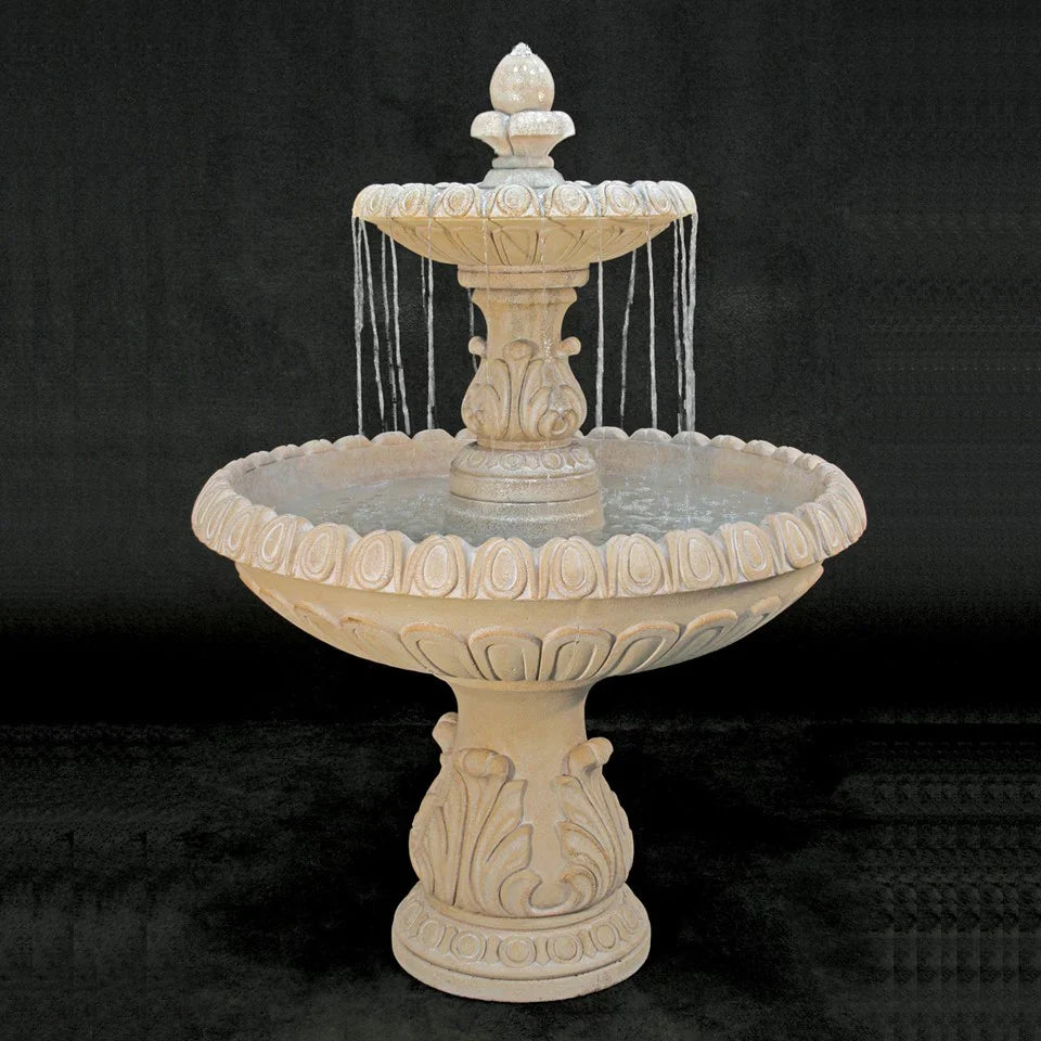 Fiore Stone 2 Tier International Fountain in Cast Stone - LG153-F