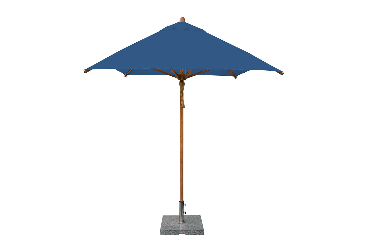 Bambrella Levante 6.5' x 10' Rectangular Bamboo Outdoor Umbrella with Pulley Lift – No Tilt, 1.5" Pole, 6 Ribs, 3m REC-L-38MM